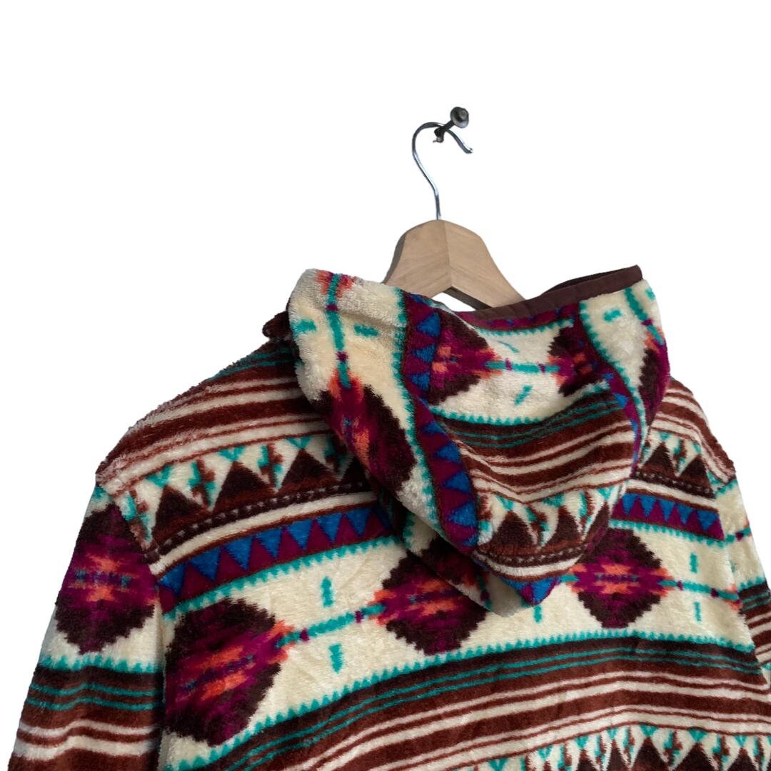 Vintage TITICACA Fuente Japanese Brand Aztec Pattern Fleece Hooded ...