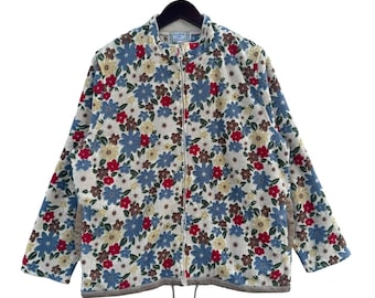 Vintage 90s Plant Print Zip up Fleece Jacket by Teddi - Etsy
