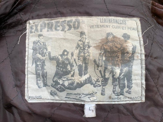 Vintage Made in France Expresso Leather Flight Jacket Usaf Etsy