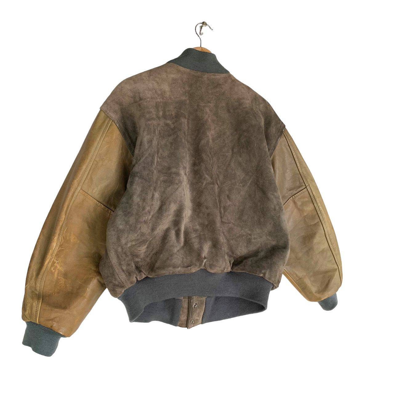 Vintage Mens Bigi Japan Suede Leather Baseball Varsity