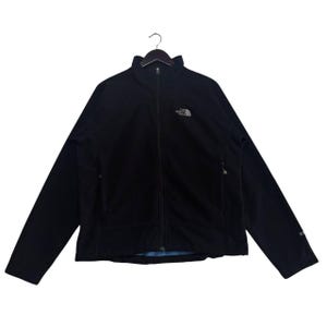 Vintage The North Face Black Full Zip WindWall Softshell Fleece Jacket Womens,Outdoor Hiking,Activewear,Outdoor Adventure,Lightweight Jacket