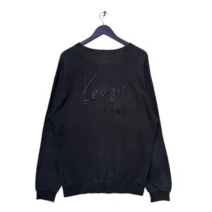 Vintage Japanese Brand Kenzo Jeans Pullover Sweatshirt, Embroidered Small Logo,Japanese Designer,Retro Kenzo Top