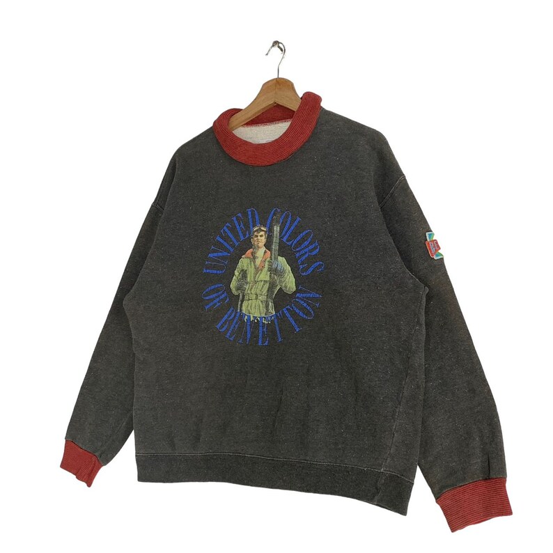 Sweat Fille Vintage United Colors Of Benetton – Rouge – Taille 12 Ans – Occasion
