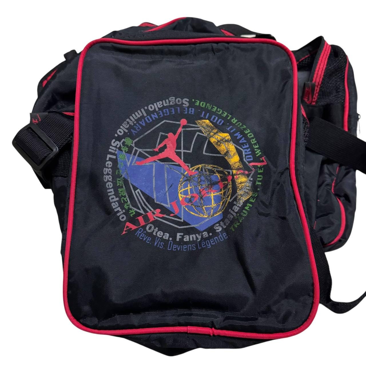 Vintage Nike Air Jordan Jumpman Black Red Duffel Bag Sports Gym 