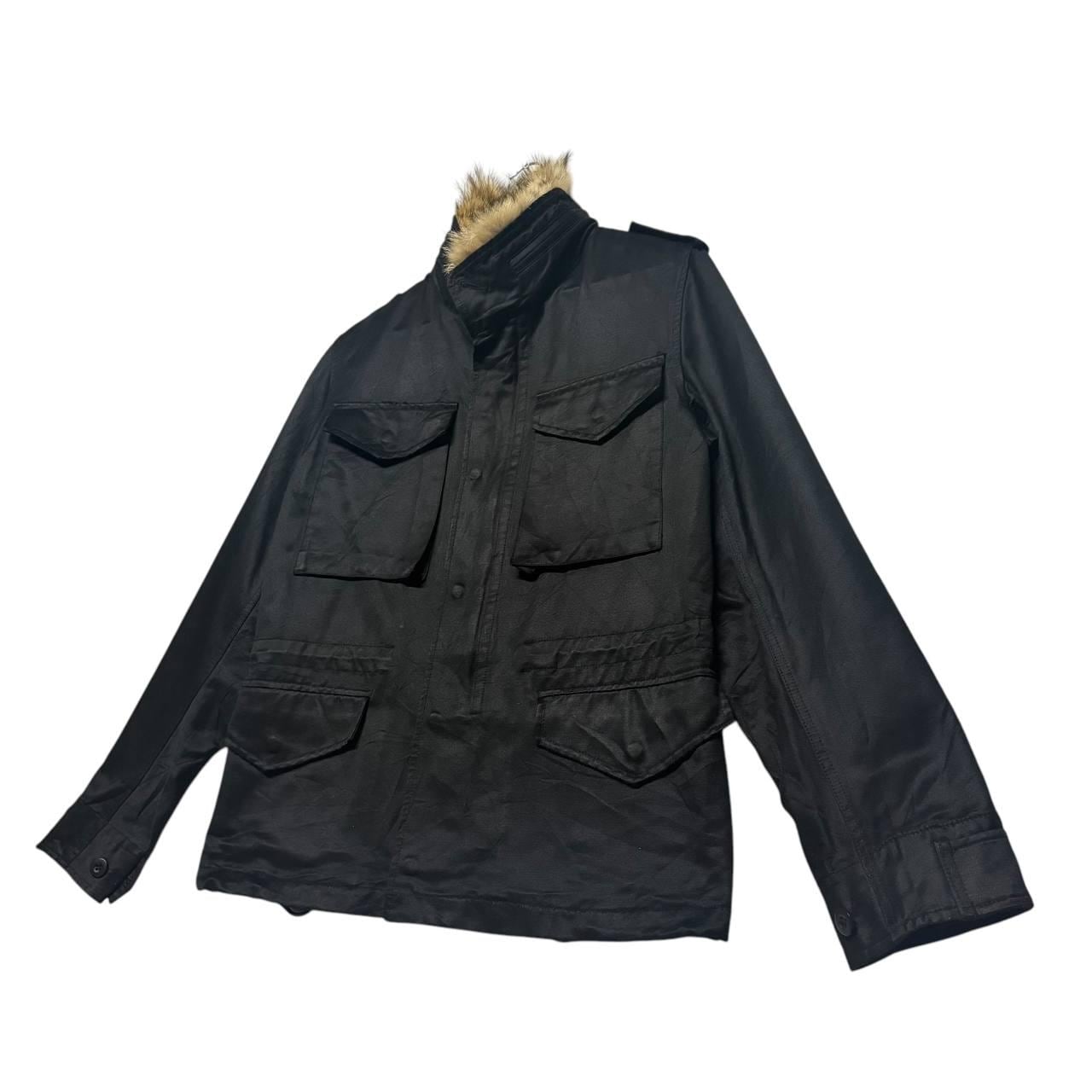 Vintage CABANE De ZUCCA Military Field Jacket Black Multi Pocket