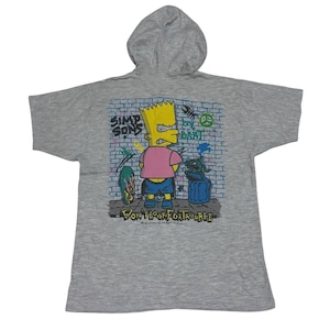 Vintage Bart Simpson Graffiti Hoodie T Shirt Streetwear Retro Cartoon Art 90s Style Funny Graphic Tee Don't Look For Trouble