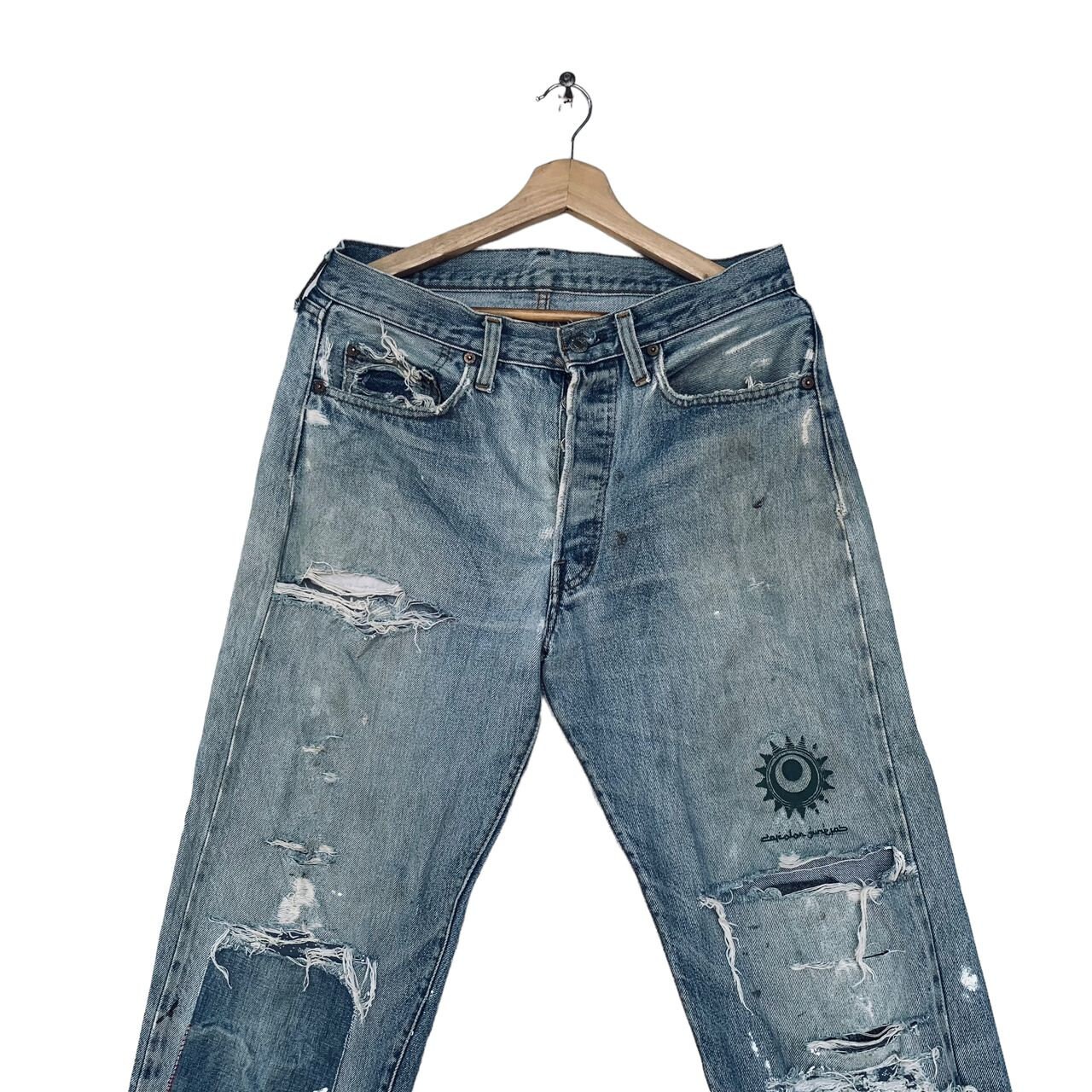 Vintage 70s Disstresed Levis Red Line Selvedge 501 Main Vintage 70s Disstresed Levis Red Line Selvedge 501 Main