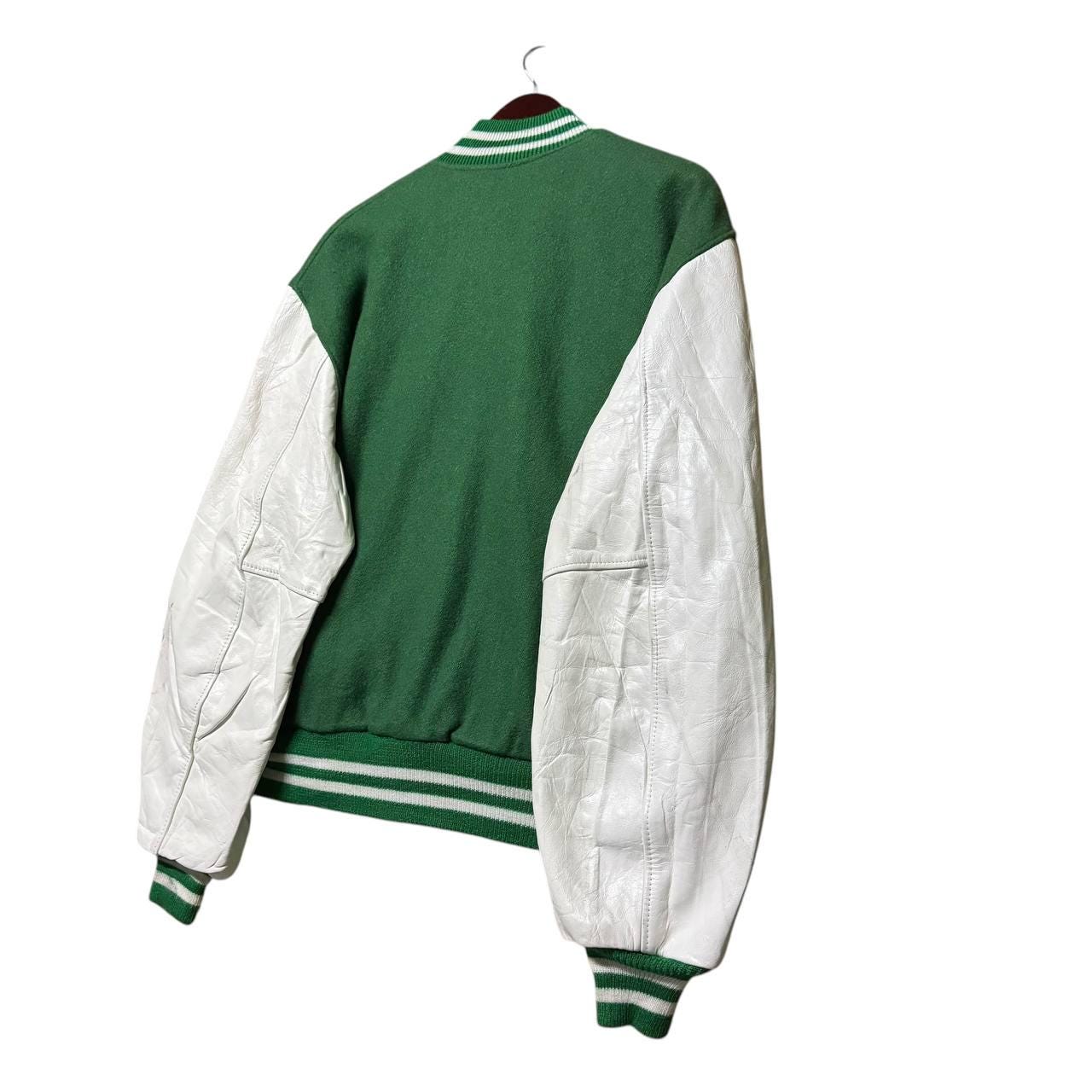 Vintage Meca Sportswear Varsity Letterman Jacket,green and White 