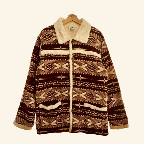80s 90s vintage piko wool zip jacket