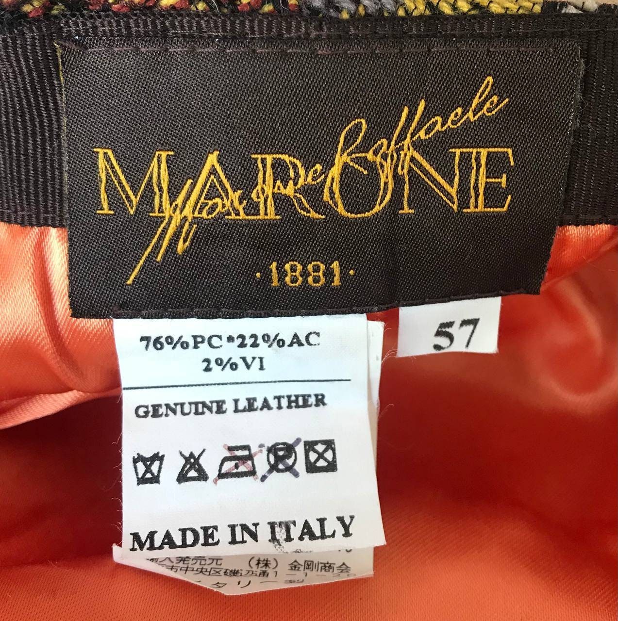 Vintage MARONE Beret Baretta Hat Leather - Etsy