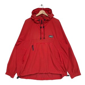 Vintage Woolrich Anorak Hooded Windbreaker Red Color,Men&#39;s Medium Size,Pullover Windbreaker,90s Windbreaker,Retro Style Outfit,Gift,Classic