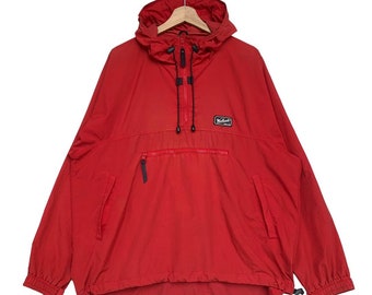 Vintage Woolrich Anorak Hooded Windbreaker Red Color,Men's Medium Size,Pullover Windbreaker,90s Windbreaker,Retro Style Outfit,Gift,Classic