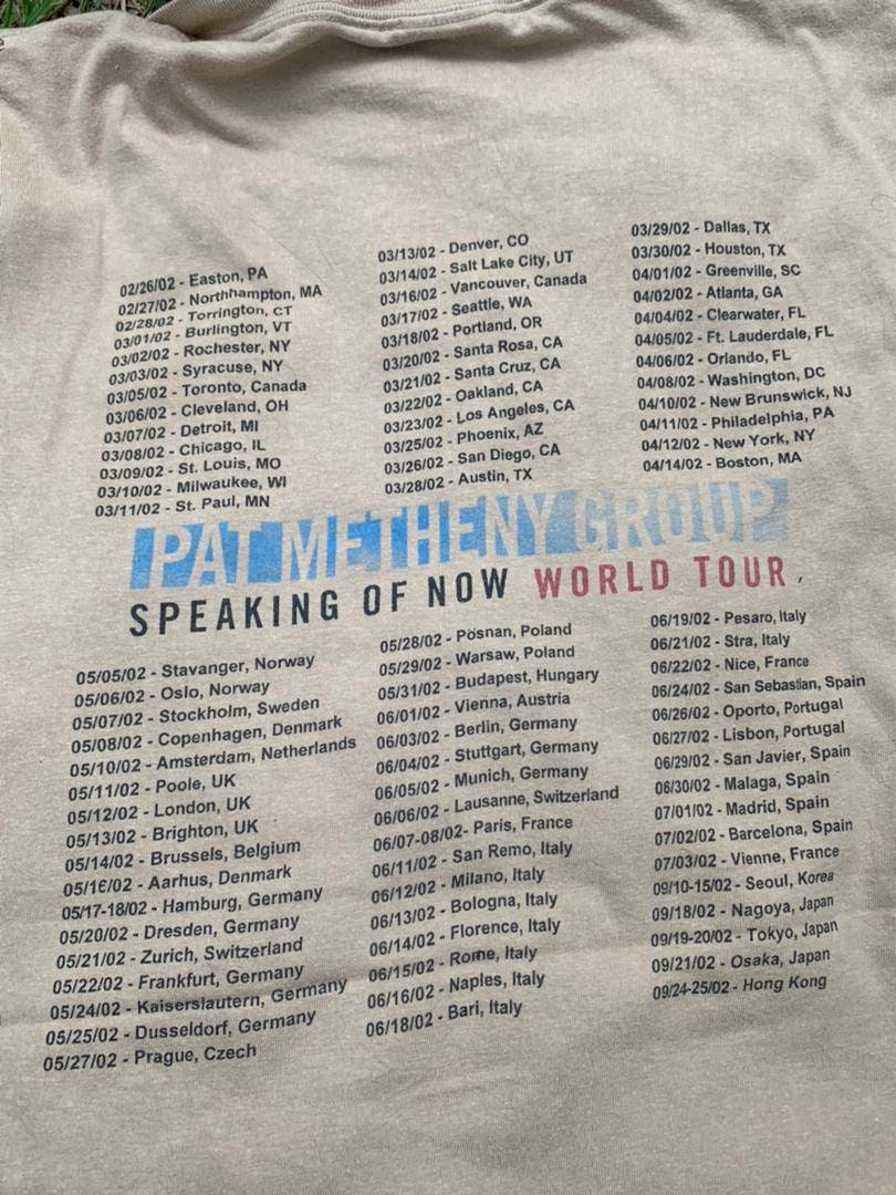 Vintage Pat Metheny Group Speaking of Now World Tour Tee