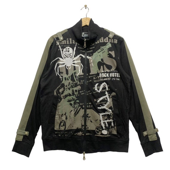 Vintage Center Clease Punk Rock Style Jacket,medium Size,black Color,graphic Jacket,vintage Clothing,japanese Brand,aesthetic,streetwear, - Etsy Vintage Center Clease Punk Rock Style Jacket,medium Size,black Color,graphic Jacket,vintage Clothing,japanese Brand,aesthetic,streetwear, - Etsy