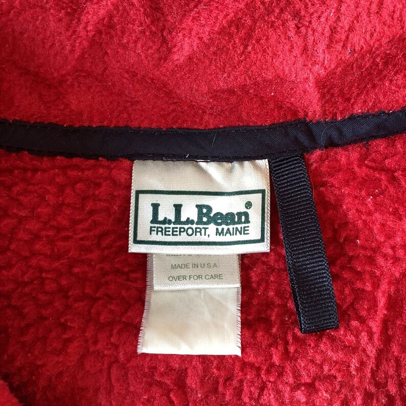 Vintage LL Bean fleece jacket from the 1980'S to 1990s, made in the USA, size M. polyester green type Vintage Second Hand