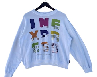 Vintage I.N.EXPRESS By Nobuo Ikeda Graphic Sweatshirt Pullover 90s Streetwear Retro Crewneck Art Print, Japanese Brand