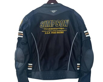 Vintage Simpson 55th Anniversary Motorcycle Racing Jacket Black