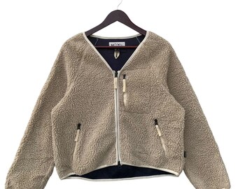 Vintage Japanese Brand Manastash x Jeanasis Deep Pile Fleece Sweater Jacket,Full Zip Sweater,Cozy Sweater,Warm Fleece Sweater,Aesthetic