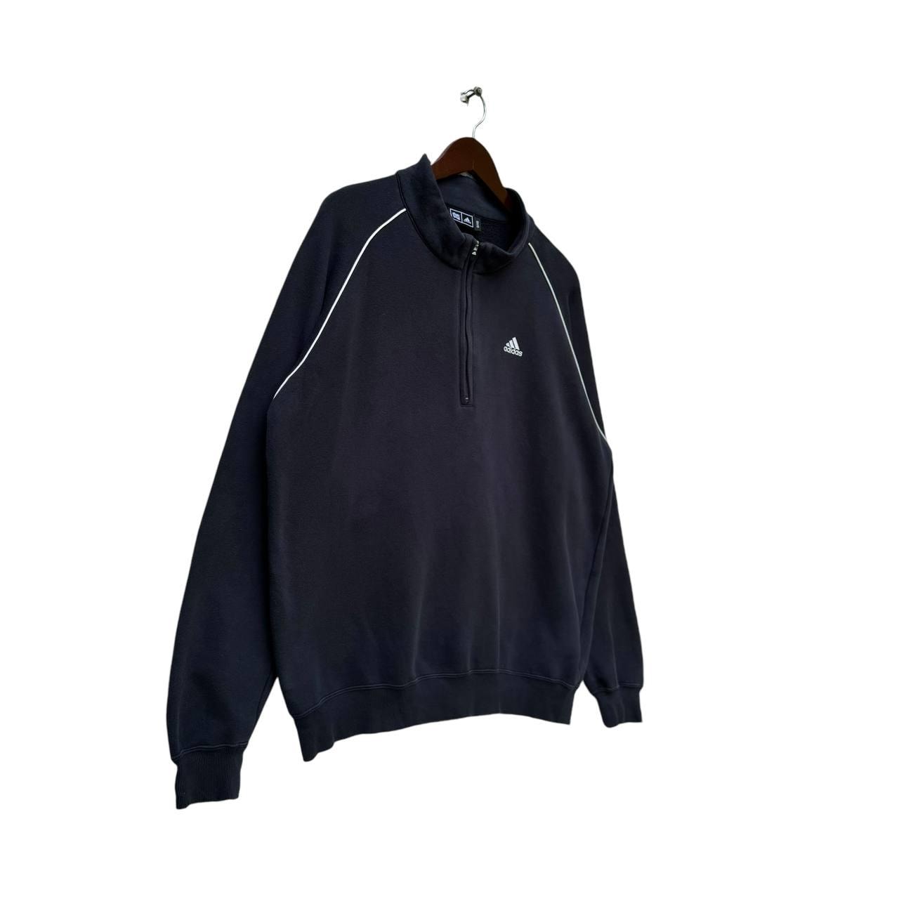 Vintage Adidas Black Quarter Zip Pullover Sweater,athletic Wear