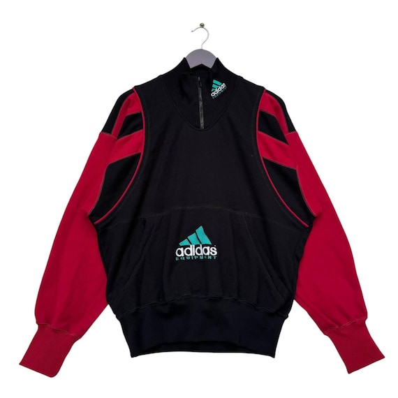 Sudadera vintage con cremallera 1/4 de Adidas Equipment, talla