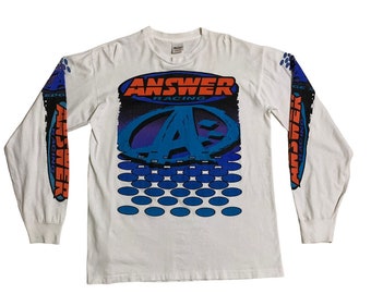 Vintage 90's Sinisalo Racing Motocross Overprinted Tshirt Medium