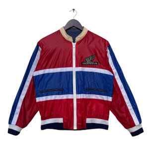 Vintage Honda Racing Reversible Jacket Medium Size Honda Racing Team Vintage Biker Jacket