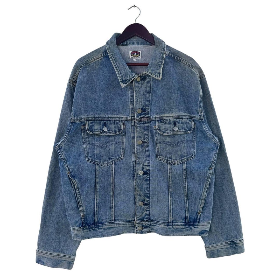 90s POLAR BLUES DENIM JACKET VINTAGE OLD Vintage Denim Jean Jacket 