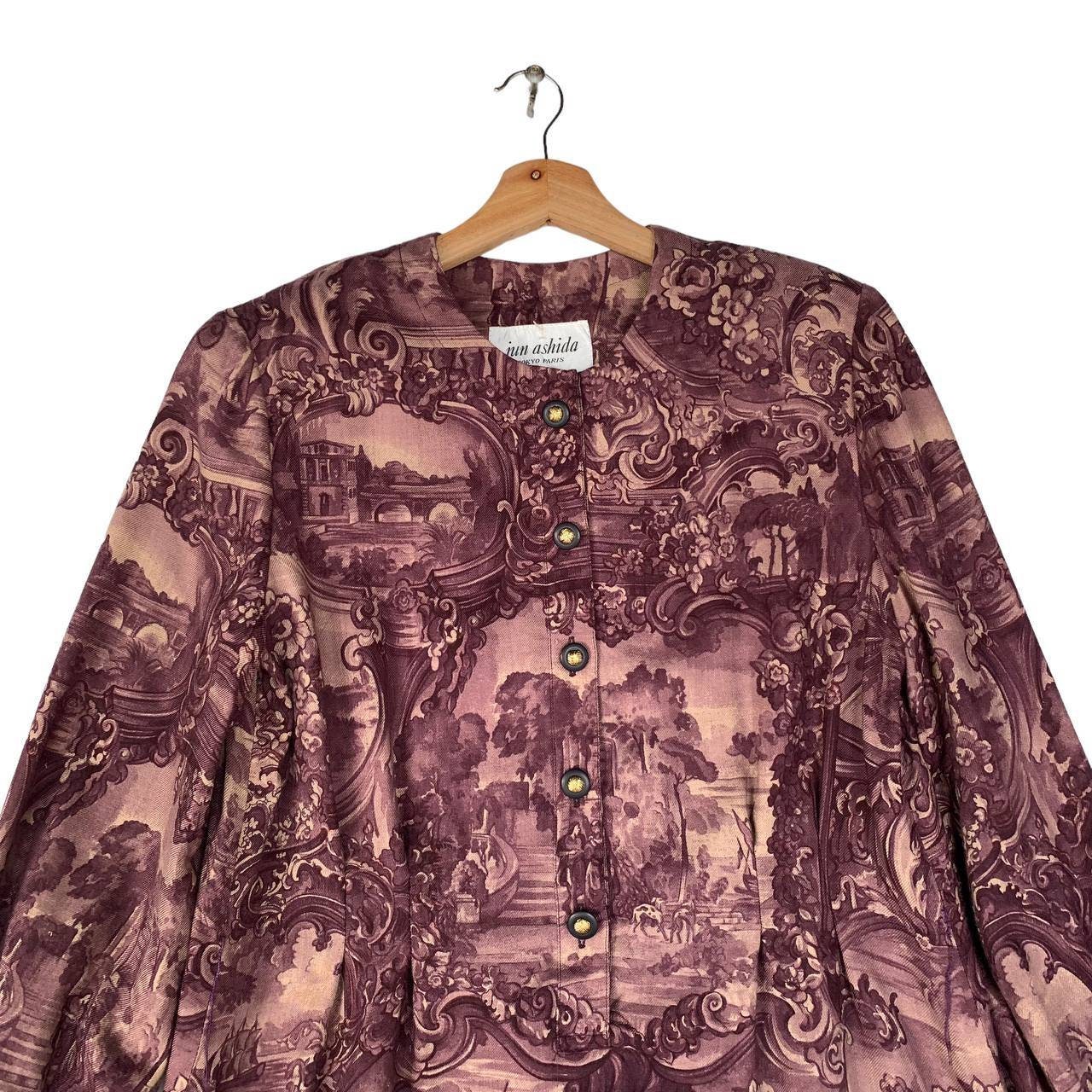 Vintage Jun Ashida Tokyo Paris Women Blouse Printed Long