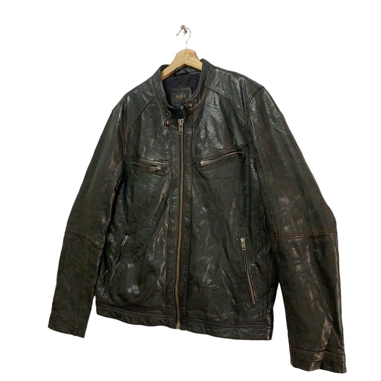 Vintage SAKI Sweden Leather Jacket Black Color - Etsy