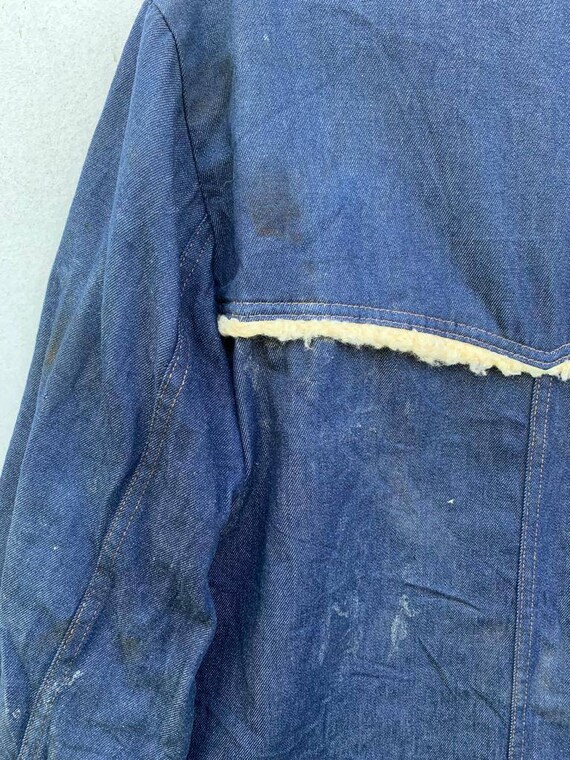 70’s Blue Denim Sherpa Biker Jacket by Sears Roebuck and CO