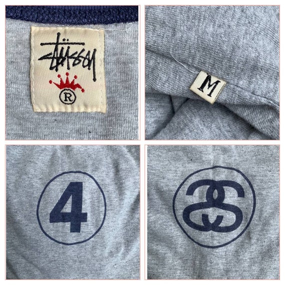 Vintage Stussy 4 Sports 96 Reversible Sweatshirt Blue Colour