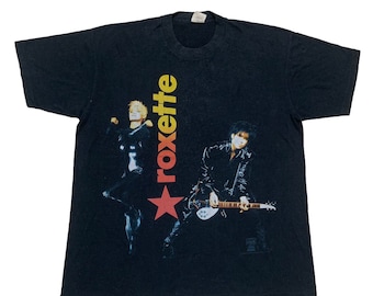 Vintage 90s 1991-1992 Roxette Pop Rock Band World Concert Tour Tee,90s Pop Rock Bad Tee,Vintage Music Tshirt,90s Retro Style Tee,90s Classic