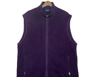 90s Vintage Patagonia Embroidered Logo Men's Fleece Vest Size XL