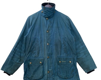 Vintage 90's Barbour Border Waxed Jacket Distressed - Etsy
