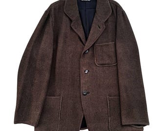 Vintage Issey Miyake Men Brown Textured Blazer Japanese Designer