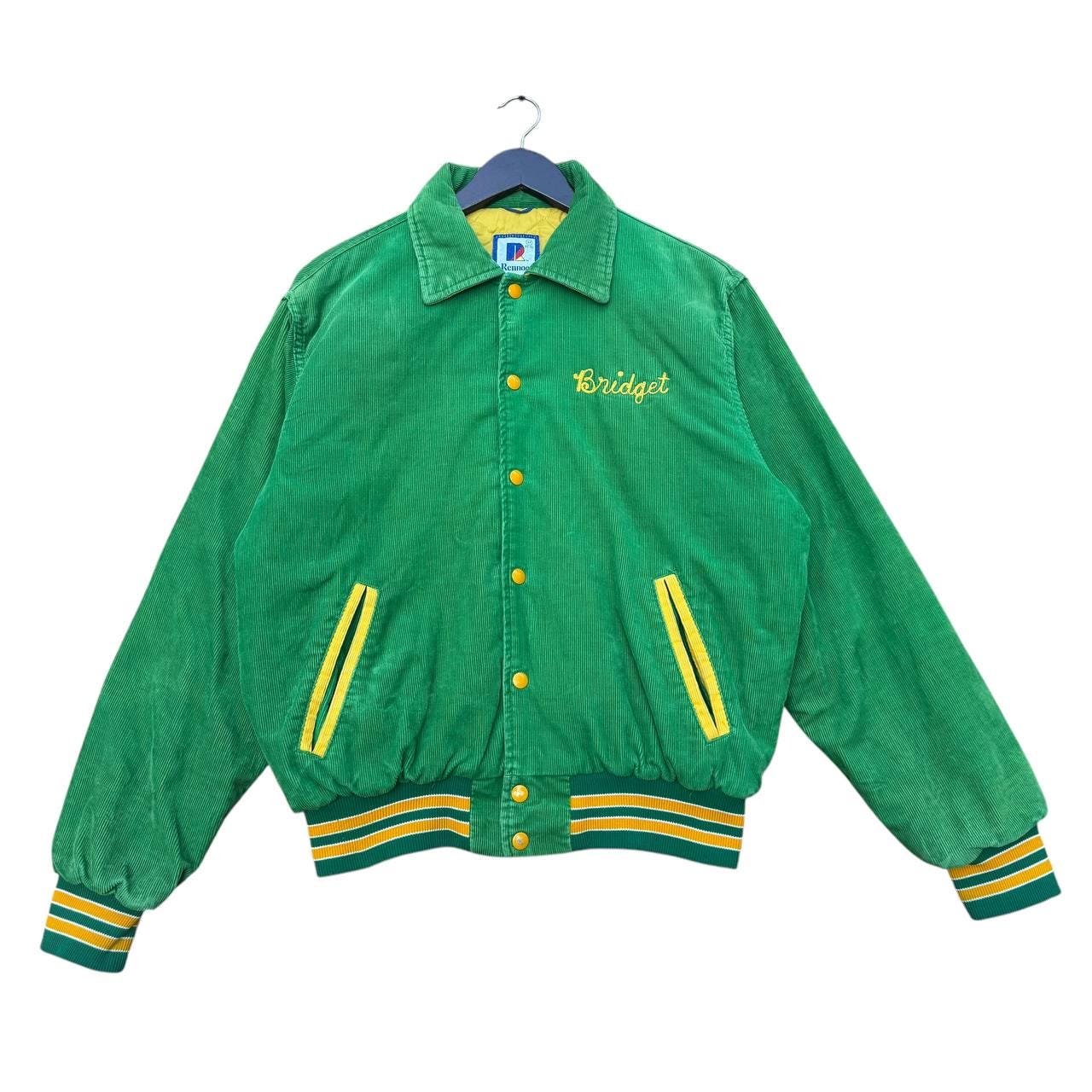 【良フェード】80s Corduroy Varsity Jacket 38相当 80s Red Corduroy Soccer Team Varsity Jacket - Small – Flying Apple