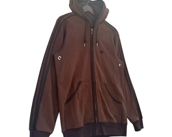 Vintage Adidas Trefoil Track Jacket 90s Y2K Brown Zip up Hoodie 