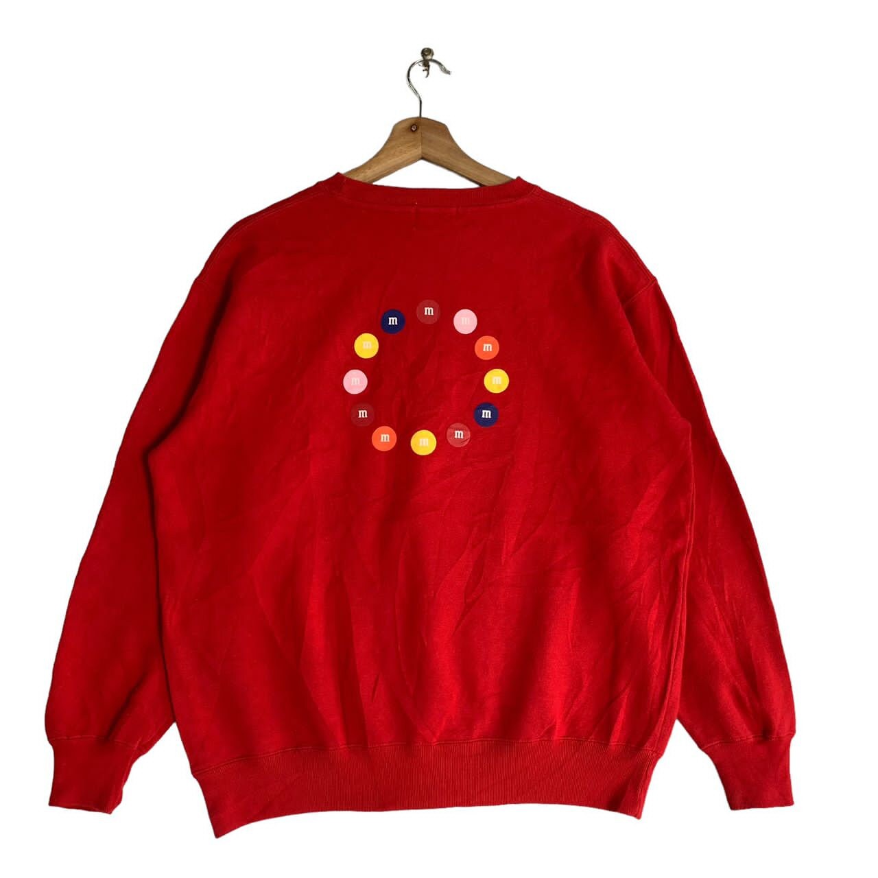 Vintage M&m's Sweatshirt,medium Size,red Color,crewneck