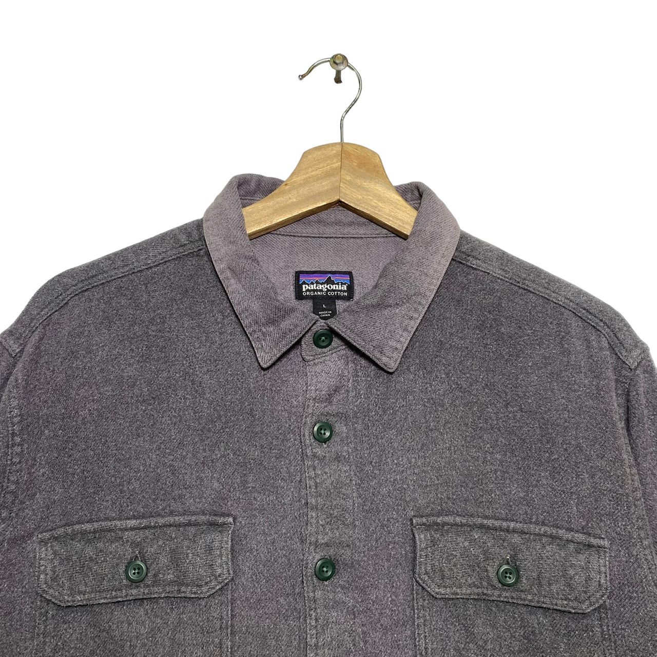 Vintage Patagonia Shirt,organic Cotton Shirt,large Size,gray Color