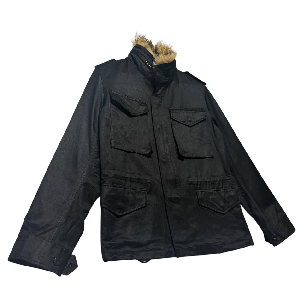 ジャケット・アウター CABANE de ZUCCA Vintage CABANE De ZUCCA Military Field Jacket Black Multi Pocket