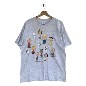 Maglietta vintage con personaggi dei cartoni animati dei PEANUTS, anni '90, abbigliamento vintage americano, maglietta grafica estetica dei cartoni animati