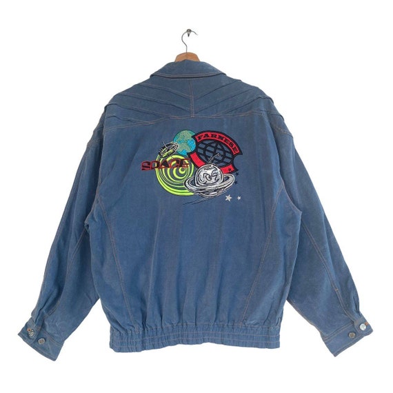 Rare Japanese Brand FARNESE Space Embroidered 90s Graphics