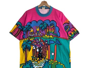 Vintage Planet Kool Polo Team All Over Print Multicolor Tshirt
