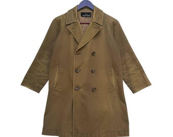 90s COMME des GARÇONS belted wool coat Comme des Garçons Comme blue coat twisting around the body