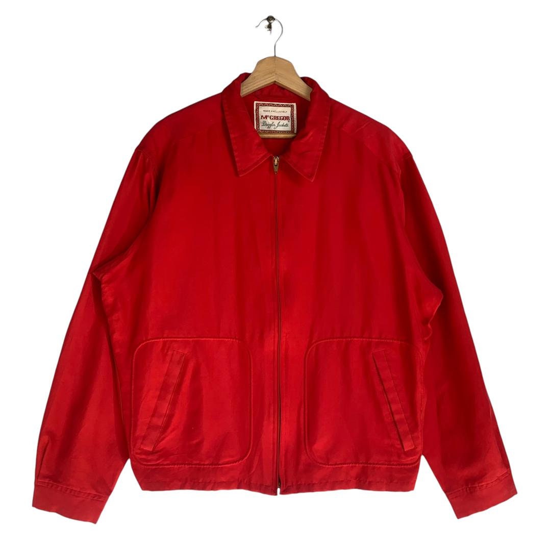 Vintage 70s Mcgregor Drizzler Jacket,large Size,red Color Vintage 70s Mcgregor Drizzler Jacket,large Size,red Color