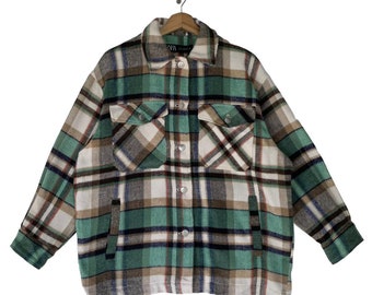 Rare Zara Wool Shadow Plaid Jacket 50s Inpired - Etsy Rare Zara Wool Shadow Plaid Jacket 50s Inpired - Etsy