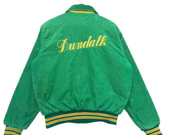 Vintage 1980s Rennoc Back Power Corduroy Bomber Jacket