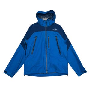 The North Face Summit Gore-Tex Jacket Mens Blue Waterproof Hooded Shell,Outdoor Hiking Climbing,Windbreaker,Embroidered Logo,Lightweight