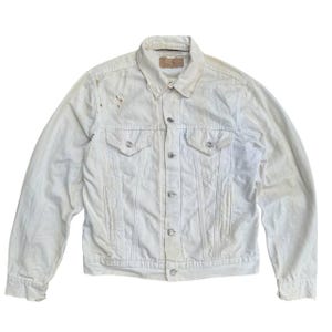 Vintage 80s Levi’s White Denim Jacket Made In USA | Distressed Trucker Jacket | Retro 80s Levi’s Jean Jacket | Menswear Outerwear Trend