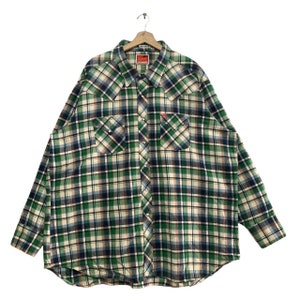 Vintage Ely Plains Flannel Shirt Snap Button Shirt Mens Made In USA Oversized Shirt Vintage Clothing American Vintage Retro Style